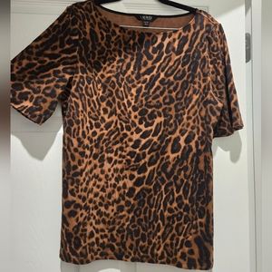 Ralph Lauren Animal Print stretch top, Size XL, Excellent Condition
